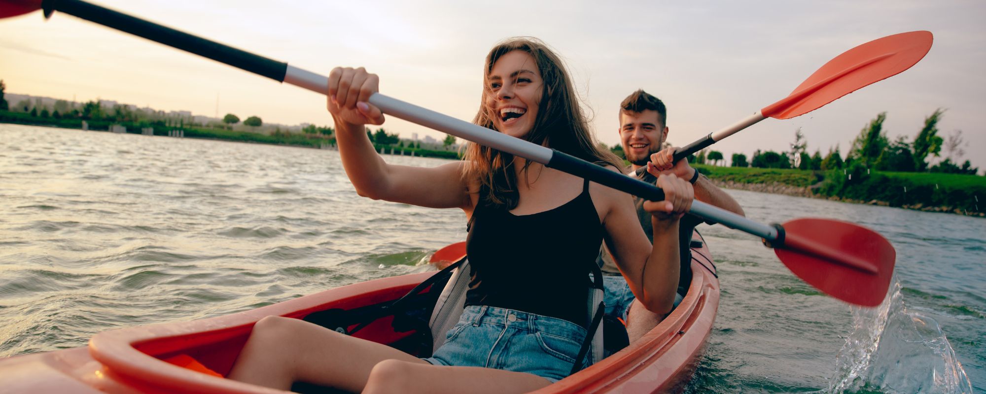 Couple kayaking