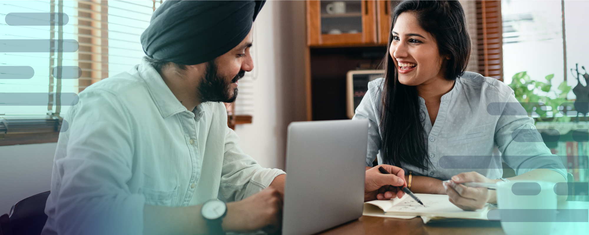 Man and woman at computer