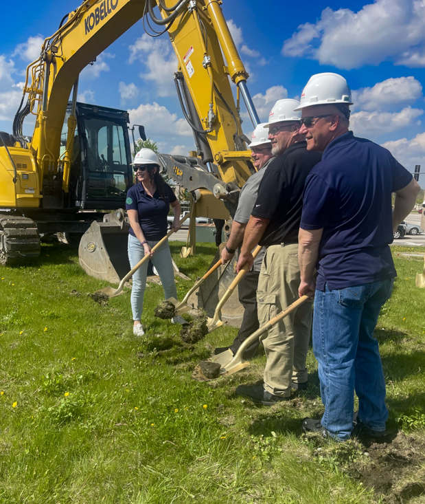 Side shot of group with shovels 