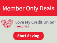 member only deals. love my credit union rewards. start saving.